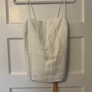 Brand New Reformation White Linen Women's Top with Tie Back